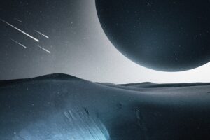 beautiful desert nature background with dark planet galaxy remix 300x200 